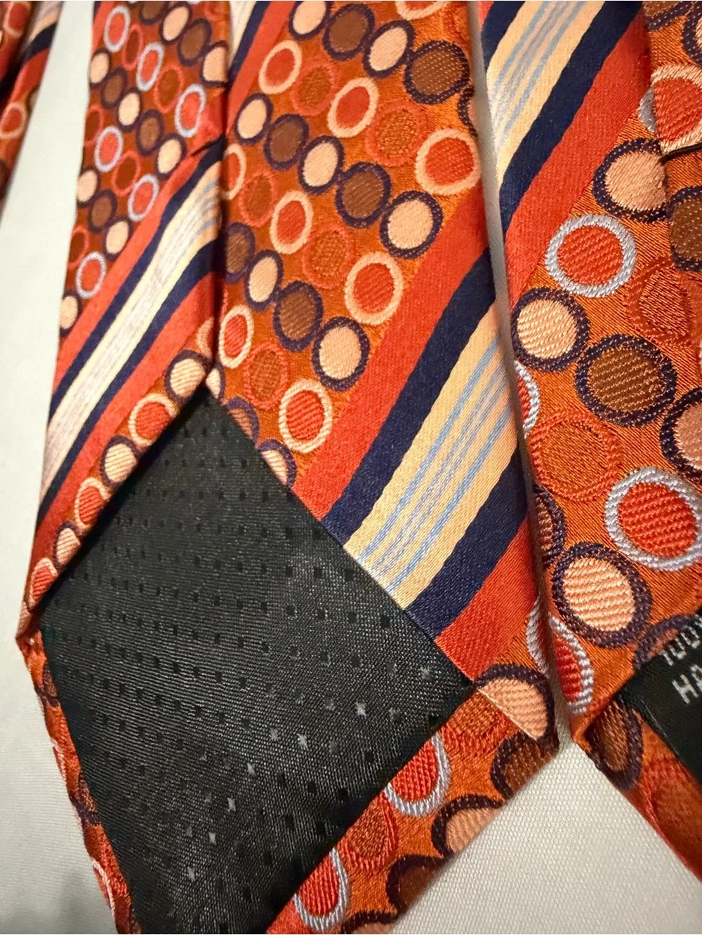Steve Harvey collection Classic circle Orange Patterned Men's Tie - 621/2